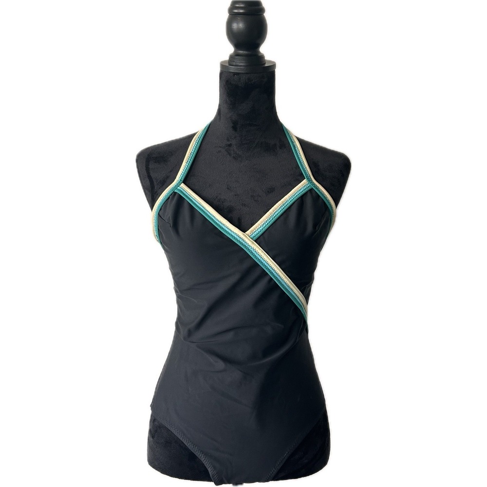 Vintage black halter one piece swimsuit size medium
